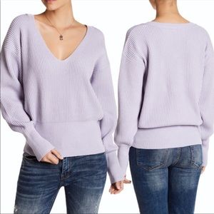 Free People Lavender Knit Sweater (Small)